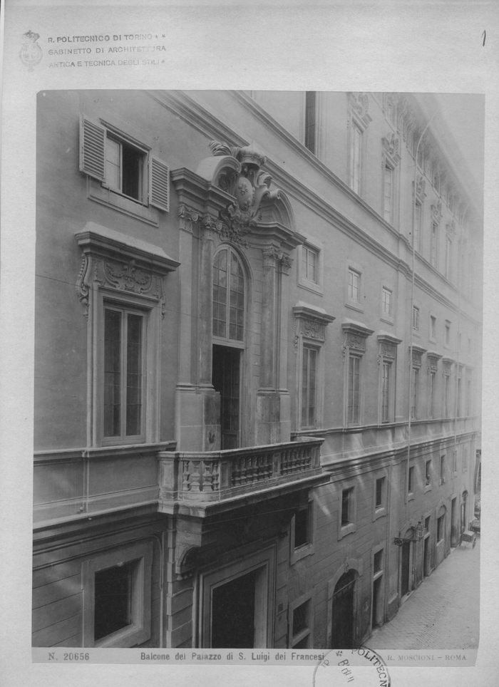 Balcone del Palazzo di San Luigi dei Francesi  - Fot. R. Moscioni - Roma