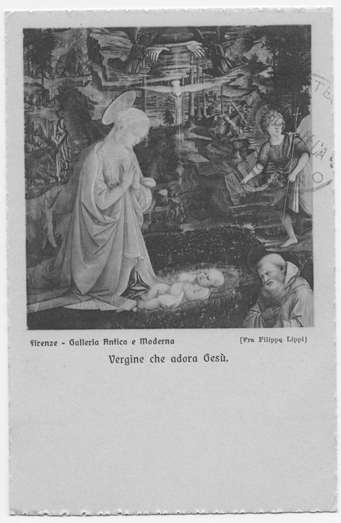 Vergine che adora Gesù (Fra Filippo Lippi) - (Firenze - Galleria Antica e Moderna)