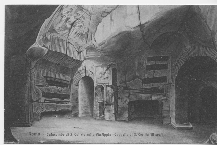 Roma - Catacombe di S. Calisto sulla Via Appia - cappella di S. Cecilia