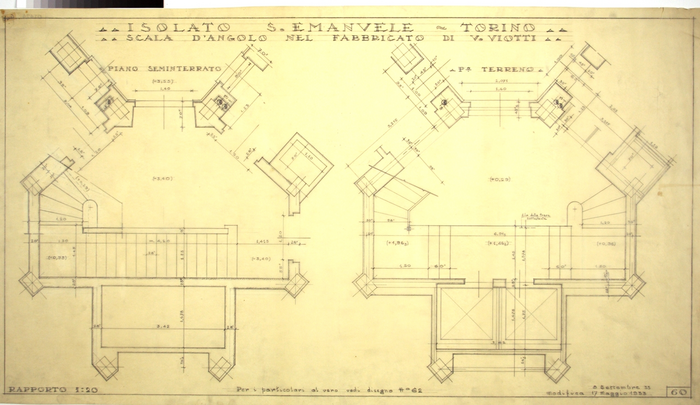 V, scala d'angolo nel fabbricato di Via Viotti