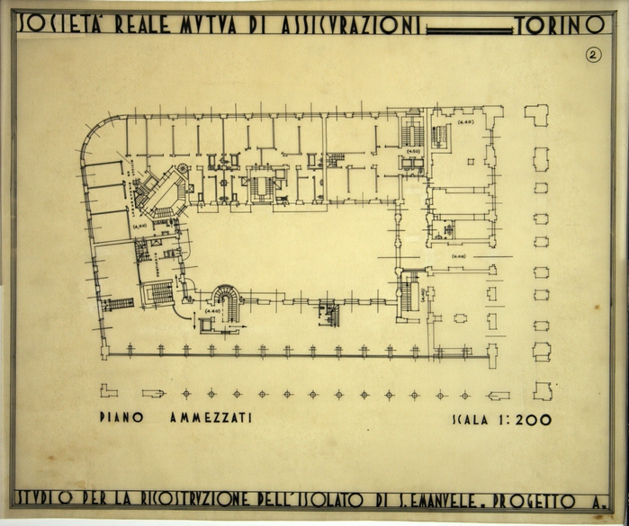 RICOSTRUZIONE DELL'ISOLATO DI S. EMANUELE - PROGETTO A , piano ammezzato