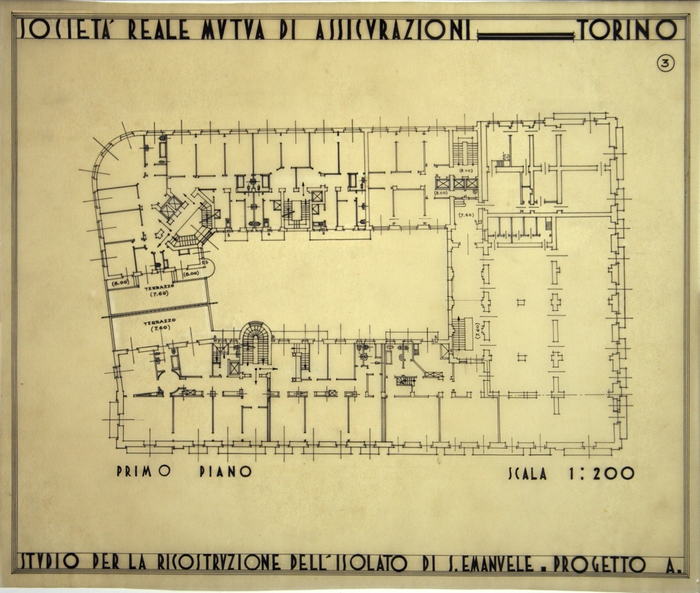 RICOSTRUZIONE DELL'ISOLATO DI S. EMANUELE - PROGETTO A , piano primo