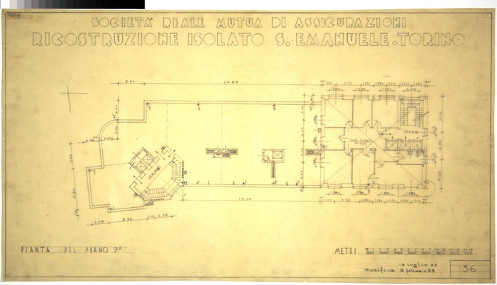 RICOSTRUZIONE DELL'ISOLATO DI S. EMANUELE - PROGETTO A , pinta del nono piano