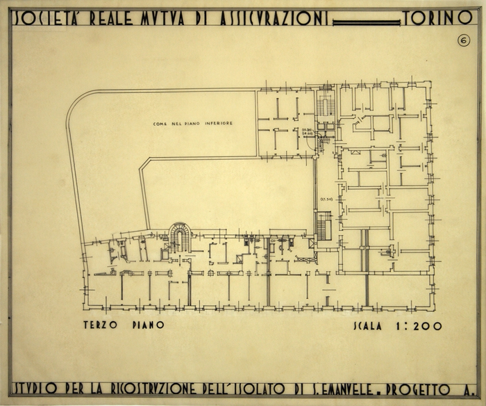 RICOSTRUZIONE DELL'ISOLATO DI S. EMANUELE - PROGETTO A , terzo piano