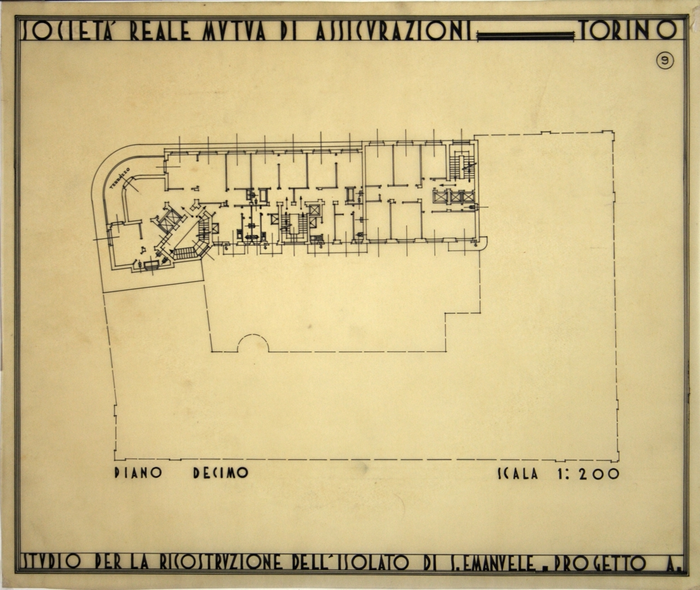 RICOSTRUZIONE DELL'ISOLATO DI S. EMANUELE - PROGETTO A , piano decimo