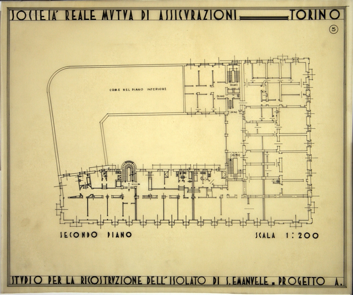 RICOSTRUZIONE DELL'ISOLATO DI S. EMANUELE - PROGETTO A , secondo piano