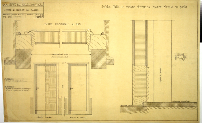I.N.A. Istituto Naz. Assicurazioni Vercelli/Progetto n. 138, Porte d'ingresso agli alloggi