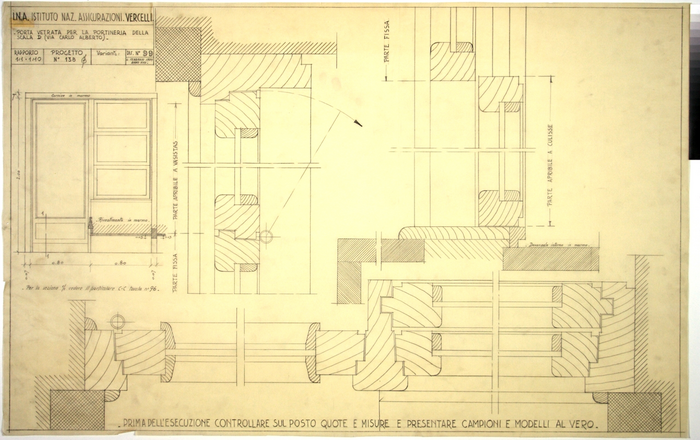 I.N.A. Istituto Naz. Assicurazioni Vercelli/Progetto n. 138, Porta vetrata per la portineria della scala D ( Via Carlo Alberto)