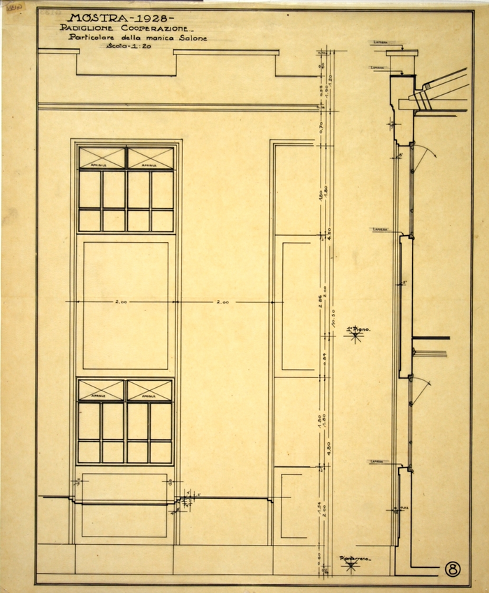 MOSTRA 1928 - TORINO/PADIGLIONE COOPERAZIONE/PARTICOLARE DELLA MANICA SALONE