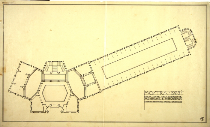 MOSTRA 1928/PADIGLIONE COOPERAZIONE - MUTUALITA' E PREVIDENZA, Pianta del Primo Piano