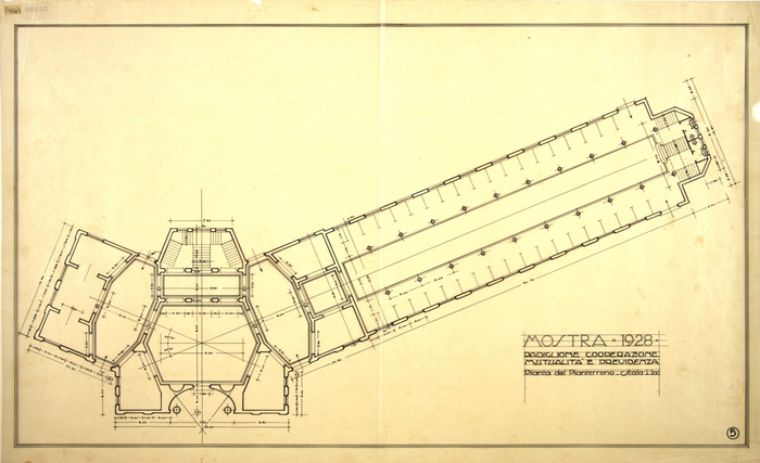 MOSTRA 1928/PADIGLIONE COOPERAZIONE - MUTUALITA' E PREVIDENZA, Pianta del Pianterreno