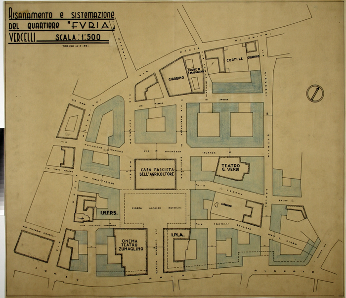 Risanamento e sistemazione /del Quartiere "Furia"/Vercelli, Planimetria