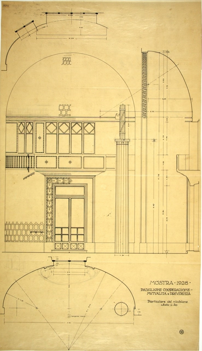 MOSTRA 1928/PADIGLIONE COOPERAZIONE/MUTUALITA' E PREVIDENZA, Particolare del nicchione