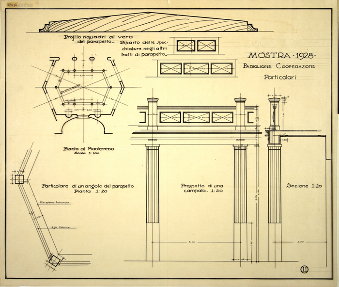 MOSTRA 1928/PADIGLIONE COOPERAZIONE/PARTICOLARI, Parapetto