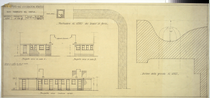 I.N.A. Istituto Naz. Assicurazioni Vercelli/Progetto n. 138, Basso fabbricato nel cortile