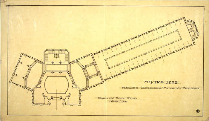 MOSTRA 1928/PADIGLIONE COOPERAZIONE - MUTUALITA' E PREVIDENZA, Pianta del Primo Piano