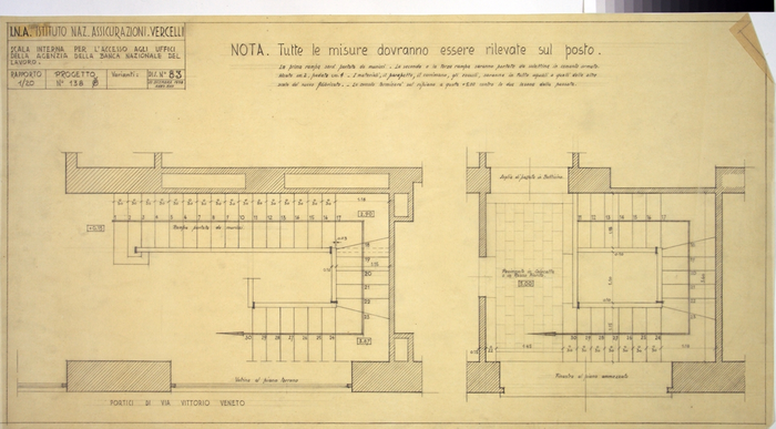 I.N.A. Istituto Naz. Assicurazioni Vercelli/Progetto n. 138, Scala interna per l'accesso agli uffici della Agenzia della Banca Nazionale del Lavoro