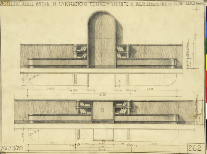 SOCIETA' REALE MUTUA DI ASSICURAZIONI TORINO - SALONE 4° PIANO VERSO VIA S. AGOSTINO, Variante ai mobili della Sala del Consiglio