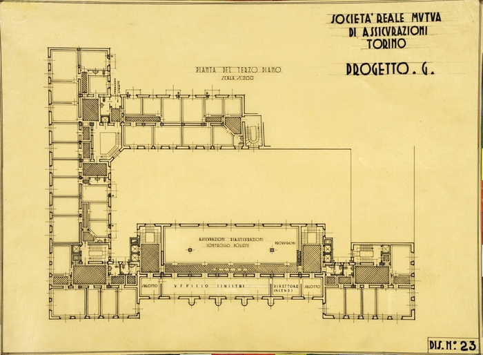 SOCIETA' REALE MUTUA/DI ASSICURAZIONI/TORINO/PROGETTO G, Pianta del Terzo Piano