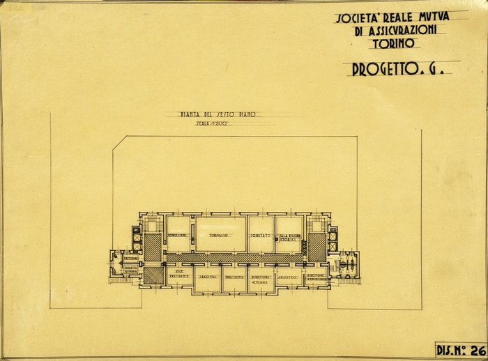 SOCIETA' REALE MUTUA/DI ASSICURAZIONI/TORINO/PROGETTO G, Pianta del Sesto Piano