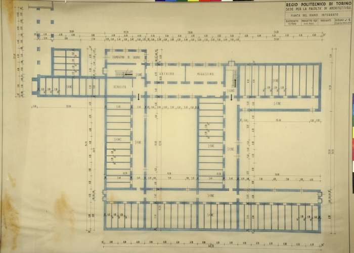 Regio Politecnico di Torino/Sede per la facoltà di Architettura, Pianta del Piano Interrato