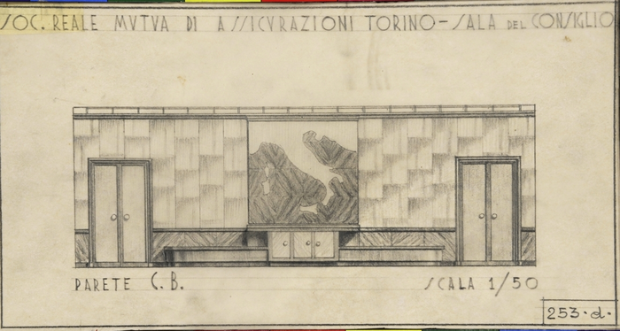 SOC. REALE MUTUA DI ASSICURAZIONI TORINO - SALA DEL CONSIGLIO, Parete C.B.