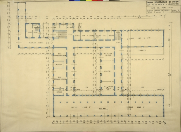 Regio Politecnico di Torino/Sede per la facoltà di Architettura, Pianta del Primo Piano