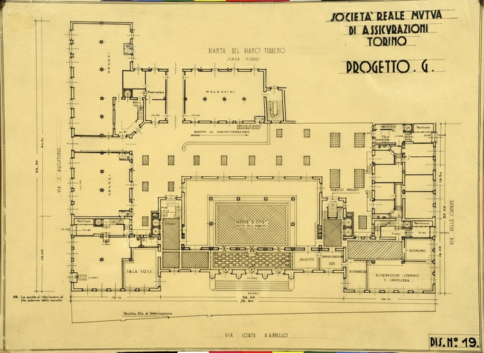 SOCIETA' REALE MUTUA/DI ASSICURAZIONI/TORINO/PROGETTO G, Pianta del Piano Terreno