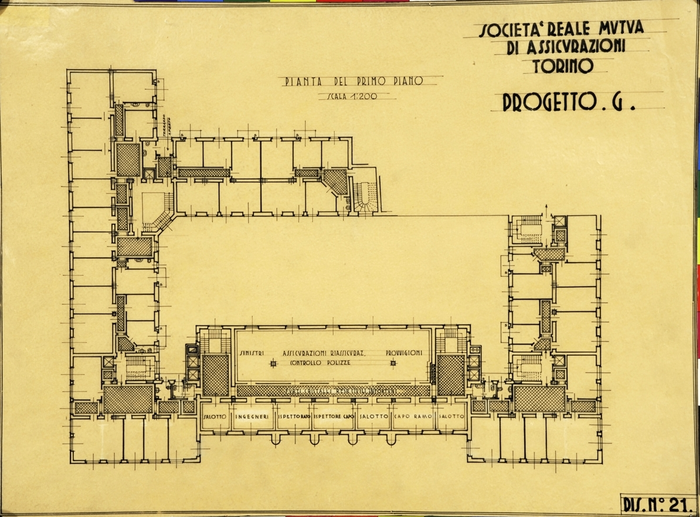 SOCIETA' REALE MUTUA/DI ASSICURAZIONI/TORINO/PROGETTO G, Pianta del Primo Piano