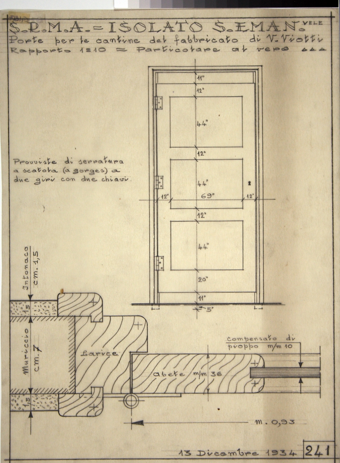 ISOLATO/S. EMANUELE , porte per le cantine del fabbricato di Via Viotti