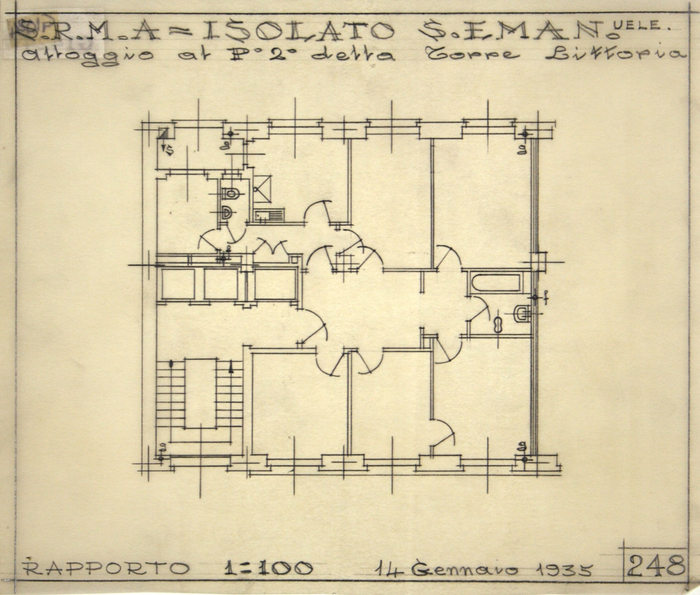 ISOLATO/S. EMANUELE , alloggio al piano secondo della Torre Littoria