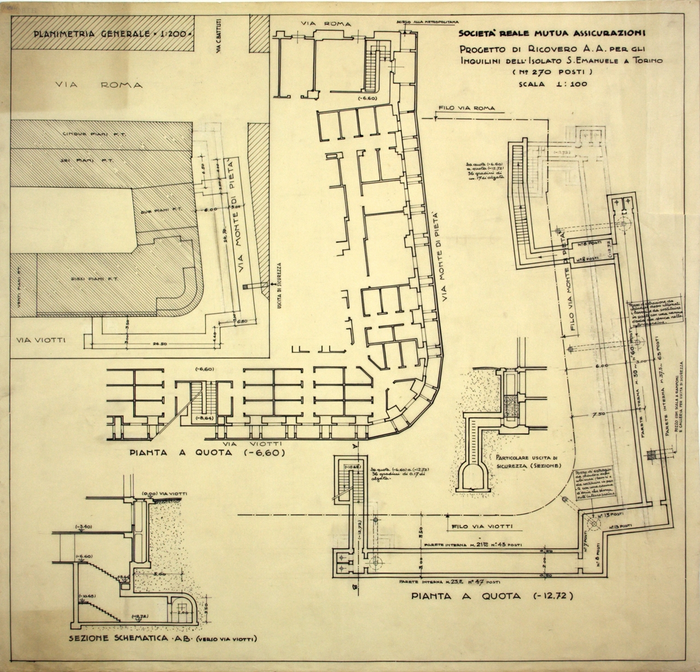 ISOLATO S. EMANUELE A TORINO , progetto di ricovero a.a. per gli inquilini dell'isolato