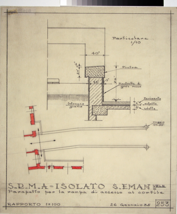 ISOLATO/S. EMANUELE , parapetto per la rampa d'accesso al cortile