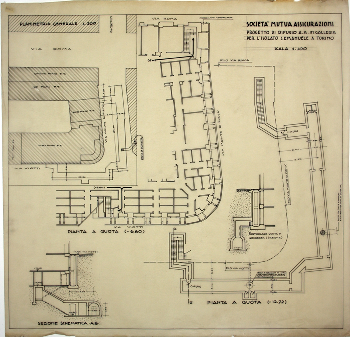 ISOLATO S. EMANUELE A TORINO , progetto per rifugio a.a in galleria