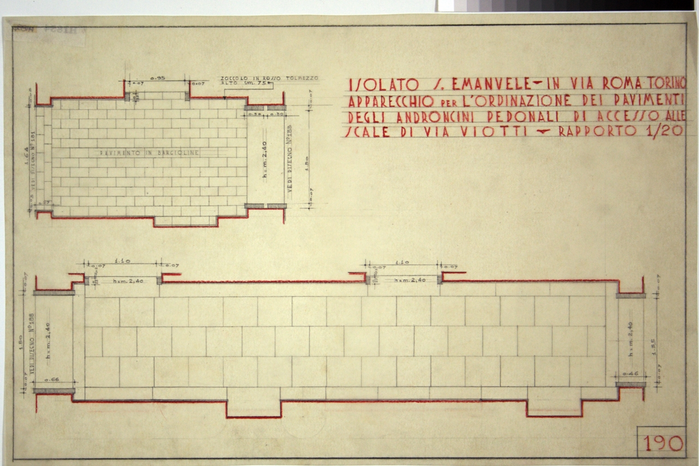 Apparecchio per l'ordinazione dei pavimenti degli androncini pedonali di accesso alle scale di Via Viotti