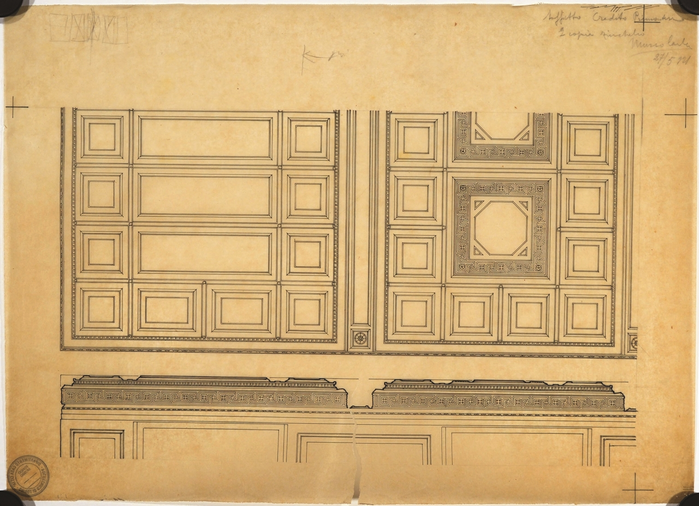 Carlo Musso, bozzetto per la decorazione di alcuni ambienti della sede della Banca di Credito Piemontese, via dell'Arsenale, Torino, 1921-1923