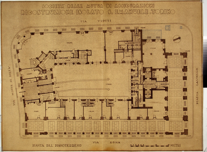 ISOLATO S. EMANUELE A TORINO , pianta del piano terreno