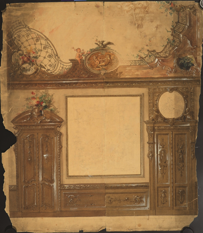 Placido Mossello, bozzetto per la decorazione di un interno non identificato, ante 1894.