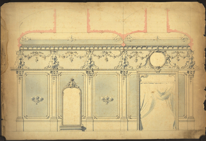 Ditta Carlo Musso, bozzetto per la decorazione della sala Reale presso la Stazione Porta Nuova a Torino, 1908-1911.