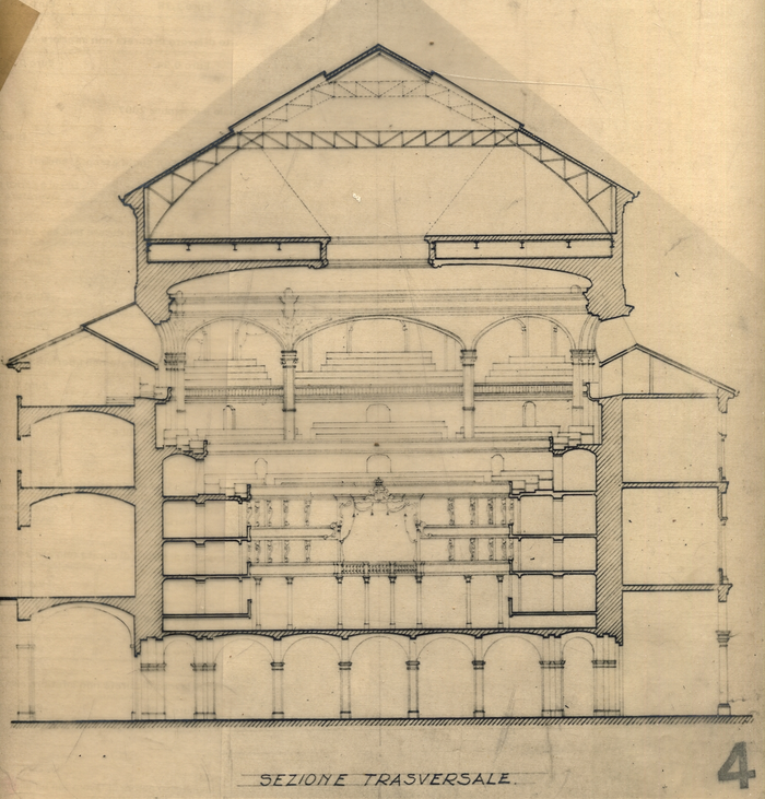 Paolo Musso, Giovanni Clemente, Natale Reviglio, tavola di concorso per la risoctruzione del Teatro Regio di Torino, 1936-1937