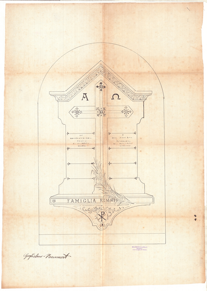 Carlo Musso, bozzetto per la tomba Remmert, Cimitero monumentale, Torino, 1892