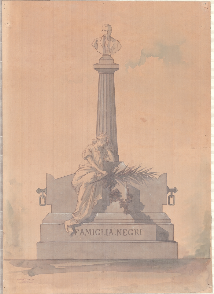 Carlo Musso, bozzetto per la tomba Negri, Cimitero monumentale, Torino, 1892