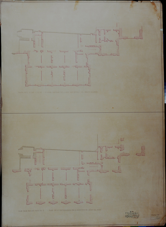 Melano Ernst, Palazzo Madama, Piante, 1855 Giugno 30 ; 1860 Novembre 24