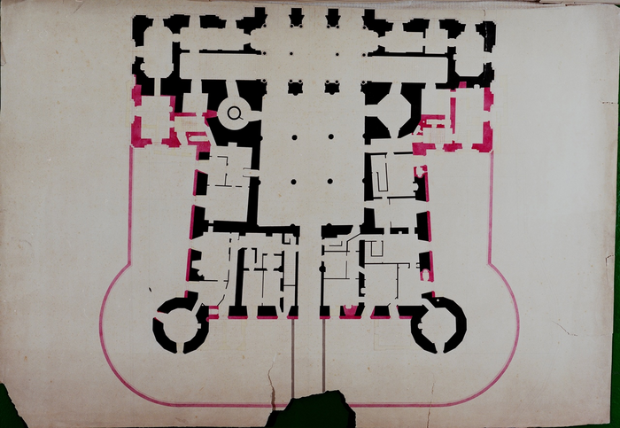Melano Ernst, Palazzo Madama, pianta del piano terra