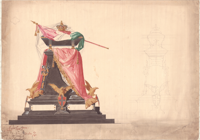Carlo Musso, bozzetto per un monumento funebre di casa Savoia, 1900