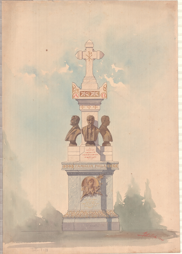 Carlo Musso, bozzetto per la tomba Polla - Bertone, Cimitero monumentale, Torino, 1897