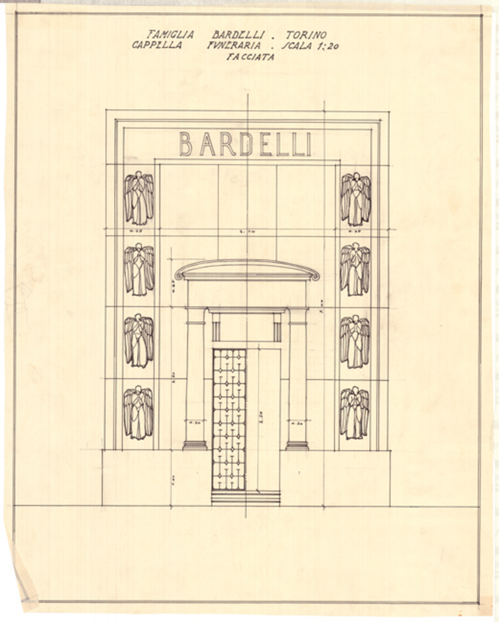 Tomba Famiglia Bardelli, cimitero Monumentale di Torino, Primitivo Ovest 447, Facciata
