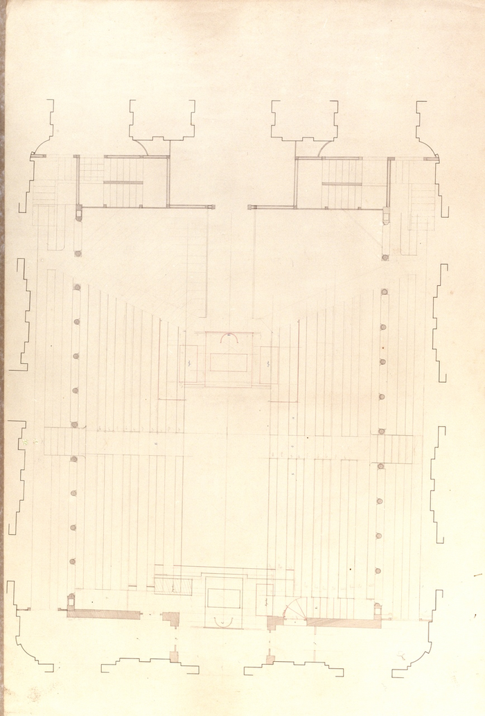 Melano Ernst, aula del Senato Subalpino in Palazzo Madama,  pianta