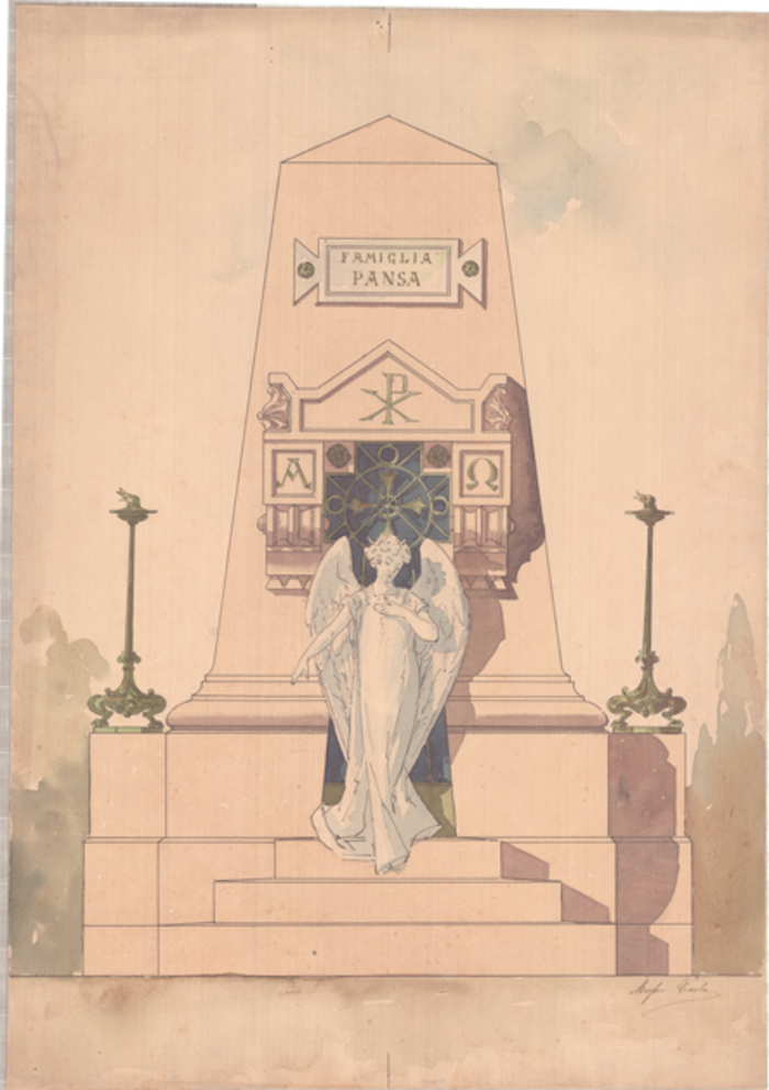 Carlo Musso, bozzetto per la tomba Pansa, Cimitero monumentale, Torino, 1893