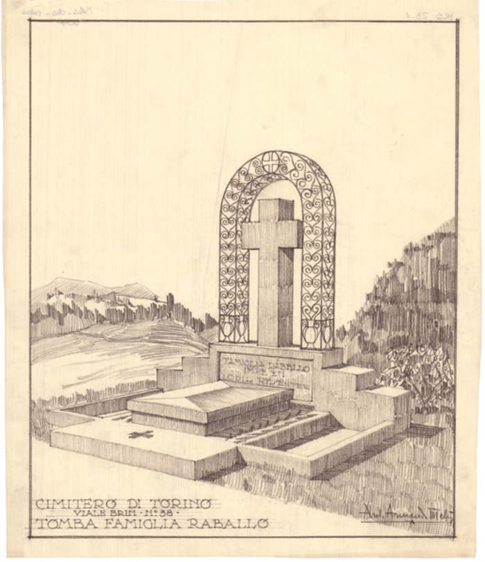 Tomba Raballo, cimitero Monumentale di Torino, v.le Brin. n. 38, Assonometria